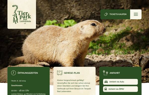 Vorschau von www.tierpark-bad-liebenstein.de, Tierpark Bad Liebenstein