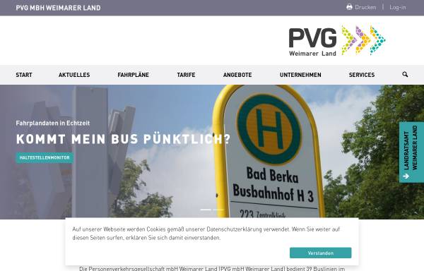 Vorschau von www.pvg-apolda.de, Personenverkehrsgesellschaft mbH Weimarer Land, Apolda