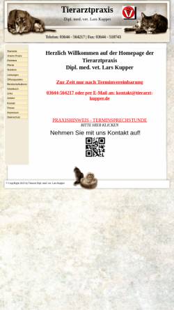 Vorschau der mobilen Webseite www.tierarzt-kupper.de, Tierarztpraxis Dipl. med. vet. Lars Kupper