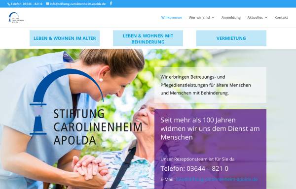 Vorschau von www.stiftung-carolinenheim-apolda.de, Stiftung Carolinenheim Apolda