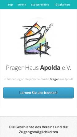 Vorschau der mobilen Webseite www.prager-haus-apolda.de, Prager-Haus Apolda