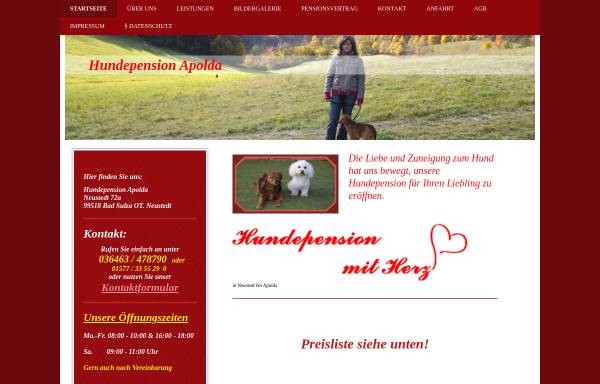 Vorschau von www.hundepension-apolda.de, Hundepension Katrin Scholz, Bad Sulza-Neustedt