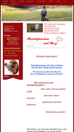Vorschau der mobilen Webseite www.hundepension-apolda.de, Hundepension Katrin Scholz, Bad Sulza-Neustedt