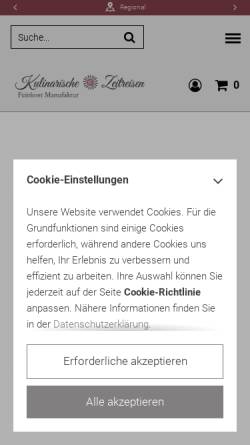 Vorschau der mobilen Webseite www.kulinarische-zeitreisen.com, Natur- und Feinkost Manufaktur, Inh. Margitta Braun