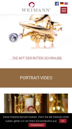 Vorschau der mobilen Webseite www.weimann-brass.de, Alexander Weimann - Instrumente