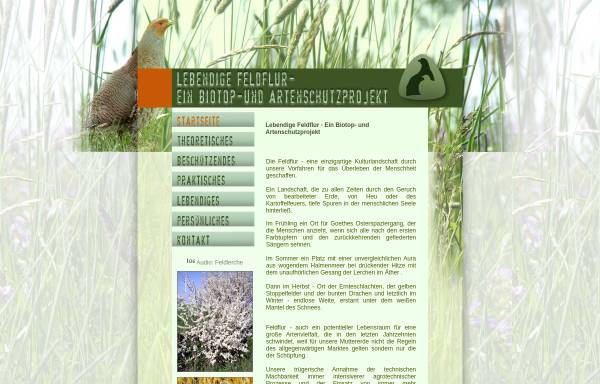 Vorschau von www.feldflur.de, Lebendige Feldflur - Ein Biotop- und Artenschutzprojekt