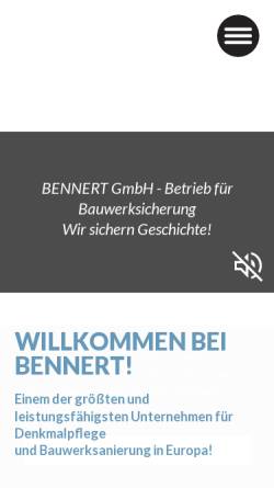 Vorschau der mobilen Webseite www.bennert.de, Bennert GmbH Klettbach
