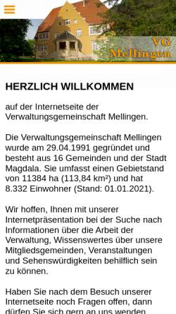 Vorschau der mobilen Webseite www.vgem-mellingen.de, Verwaltungsgemeinschaft Mellingen