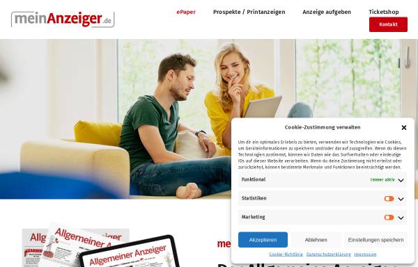 Vorschau von www.meinanzeiger.de, Allgemeiner Anzeiger GmbH
