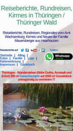 Vorschau der mobilen Webseite www.mauersberger-haarhausen.de, Mauersberger, Familie