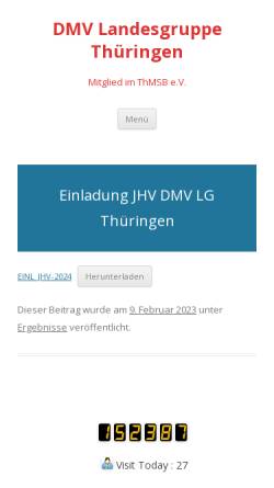 Vorschau der mobilen Webseite xn--dmv-thringen-ilb.de, Deutscher Motorsport Verband Landesgruppe Thüringen im ThMSB