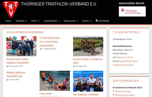 Vorschau von www.triathlon-thueringen.de, Thüringer Triathlon Verband e.V.