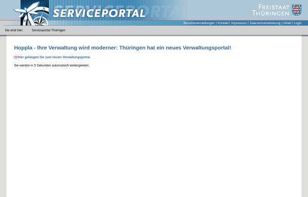 Vorschau von portal.thueringen.de, Serviceportal des Freistaates Thüringen