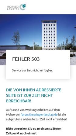 Vorschau der mobilen Webseite forum.thueringer-landtag.de, Diskussionsforum des Thüringer Landtags