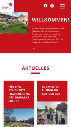 Vorschau der mobilen Webseite www.bugafreunde-erfurt.de, Freunde der Bundesgartenschau Erfurt 2021