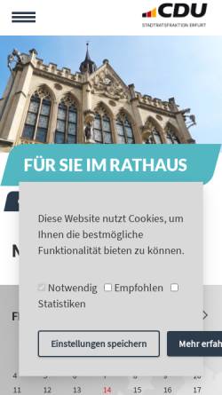 Vorschau der mobilen Webseite www.cdu-fraktion-erfurt.de, Die CDU-Fraktion im Erfurter Stadtrat