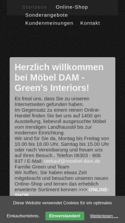 Vorschau der mobilen Webseite www.moebel-dam.de, Möbel Dam