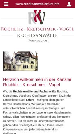 Vorschau der mobilen Webseite www.rechtsanwalt-erfurt.info, Tyroller Rochlitz Kretschmer
