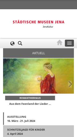 Vorschau der mobilen Webseite museen.jena.de, Städtische Museen Jena