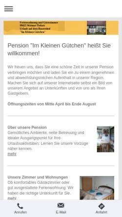 Vorschau der mobilen Webseite www.pension-weimar-tiefurt.de, Im Kleinen Gütchen