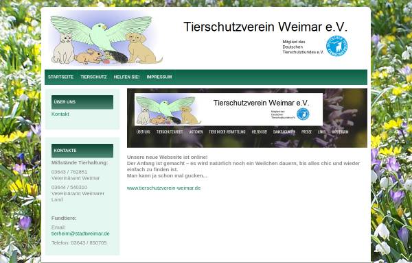 Vorschau von www.tierschutz-weimar.de, Tierschutzverein Weimar e.V.