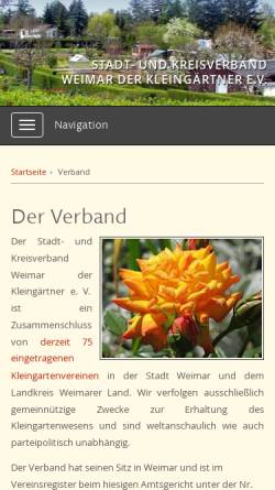 Vorschau der mobilen Webseite skv-weimar.de, Stadt- und Kreisverband Weimar der Kleingärtner