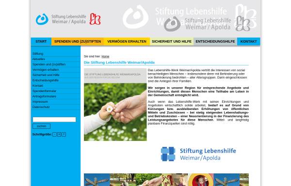 Vorschau von www.stiftung-lebenshilfe-weimar-apolda.de, Stiftung Lebenshilfe Weimar / Apolda