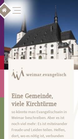 Vorschau der mobilen Webseite weimar-evangelisch.de, Kirchenkreis Weimar