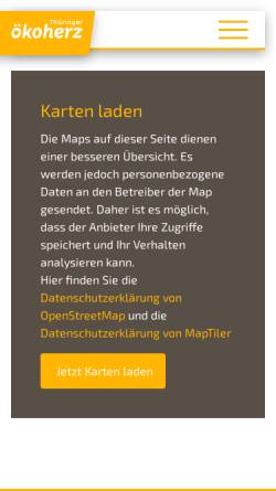 Vorschau der mobilen Webseite www.oekoeinkaufsfuehrer-thueringen.de, Einkaufsführer für Ökoprodukte in Thüringen