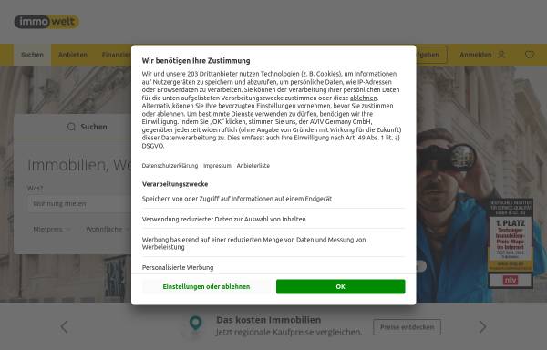 Vorschau von ta.immowelt.de, Immobilien-Onlineservice der Zeitungsgruppe Thüringen