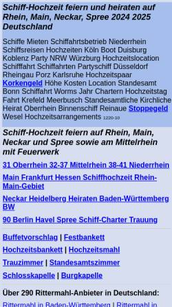 Vorschau der mobilen Webseite www.schiff-hochzeit.de, Schiff-Hochzeit