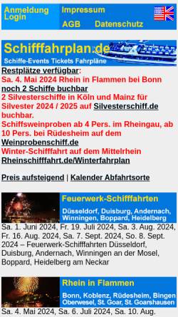 Vorschau der mobilen Webseite www.schifffahrplan.de, Schifffahrplan.de - Agentur Rita Hermann