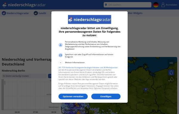 Vorschau von www.niederschlagsradar.de, Niederschlagsradar