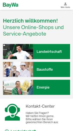 Vorschau der mobilen Webseite www.baywa.de, BayWa AG