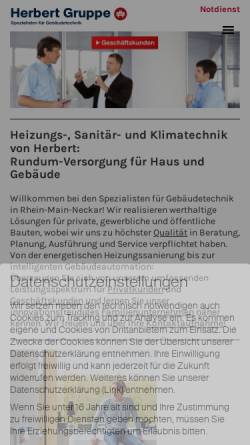 Vorschau der mobilen Webseite www.herbert.de, Herbert-Gruppe, Helmut Herbert GmbH und Co.