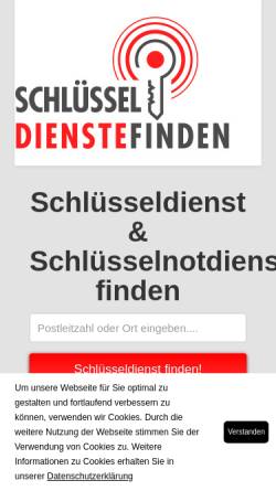 Vorschau der mobilen Webseite www.schluesseldienste-finden.de, Schlüsseldienste finden