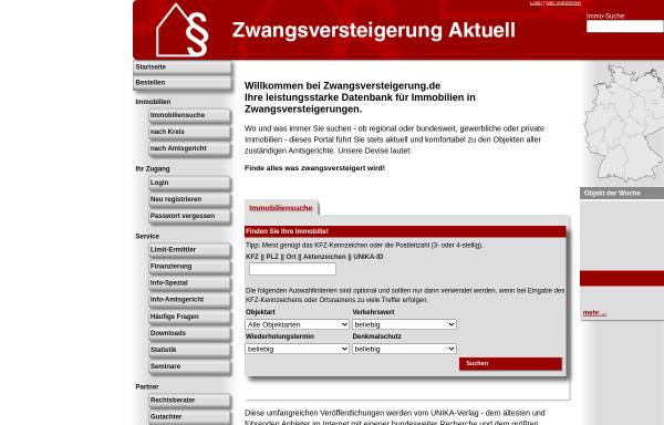 Vorschau von www.zwangsversteigerung.de, Zwangsversteigerungen