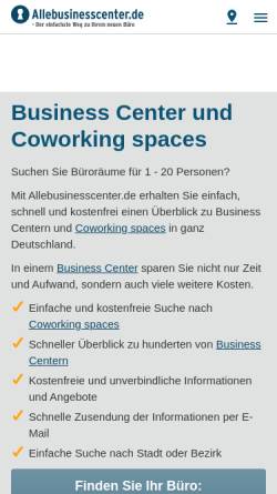 Vorschau der mobilen Webseite www.allebusinesscenter.de, AlleBusinessCenter.de