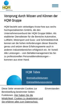 Vorschau der mobilen Webseite www.hqm-gmbh.de, Härterei und Qualitätsmanagement GmbH
