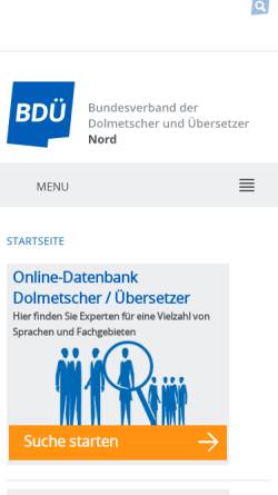 Vorschau der mobilen Webseite nord.bdue.de, BDÜ Landesverband Nord e.V.