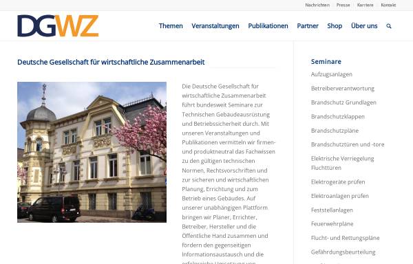 Vorschau von www.dgwz.de, Deutsche Gesellschaft für wirtschaftliche Zusammenarbeit mbH (DGWZ)