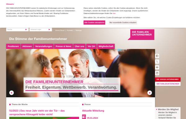 Vorschau von www.familienunternehmer.eu, Die Familienunternehmer - ASU e.V.