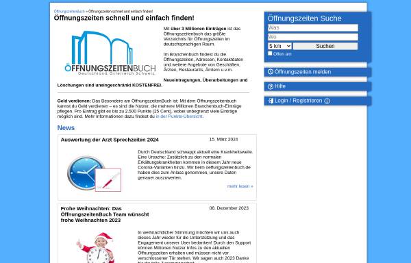 Vorschau von www.oeffnungszeitenbuch.de, Öffnungszeitenbuch.de