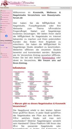 Vorschau der mobilen Webseite verzeichnis.beautynails-forum.de, Nagelstudio Verzeichnis