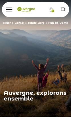 Vorschau der mobilen Webseite www.auvergne-destination-volcans.com, Fremdenverkehrsamt Auvergne