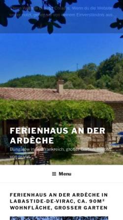 Vorschau der mobilen Webseite www.ferienhaus-an-der-ardeche.de, Ferienhaus an der Ardèche