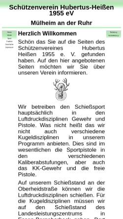 Vorschau der mobilen Webseite www.hubertus-heissen.de, Hubertus Heissen 1955 e.V.