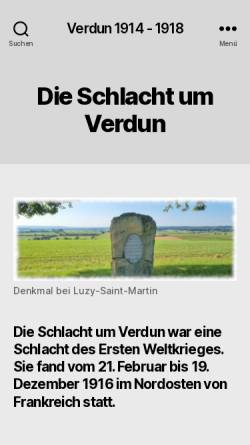 Vorschau der mobilen Webseite www.verdun14-18.de, Verdun 1914 - 1918