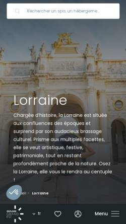 Vorschau der mobilen Webseite www.tourisme-lorraine.fr, Lorraine Tourisme