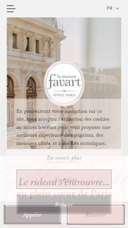 Vorschau der mobilen Webseite www.lamaisonfavart.com, Hotel Favart